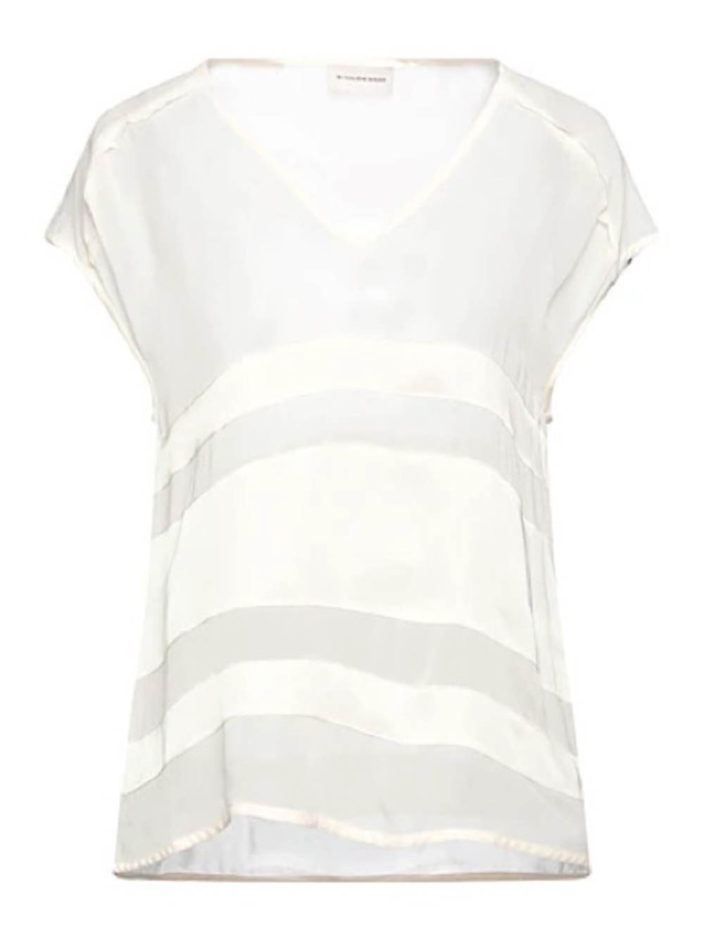 By Malene birger Ivory Sheer Silk-Blend V-Neck Blouse small